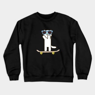 Summer Cat On A Skateboard Crewneck Sweatshirt